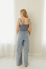 Scallop Washed Denim Overalls