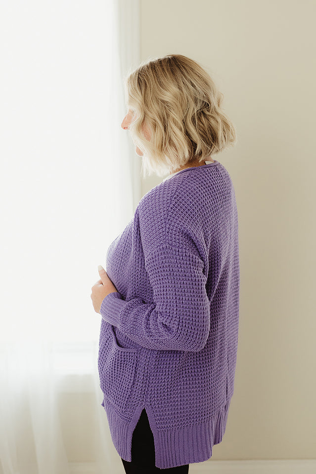 Waffle Open Cardigan