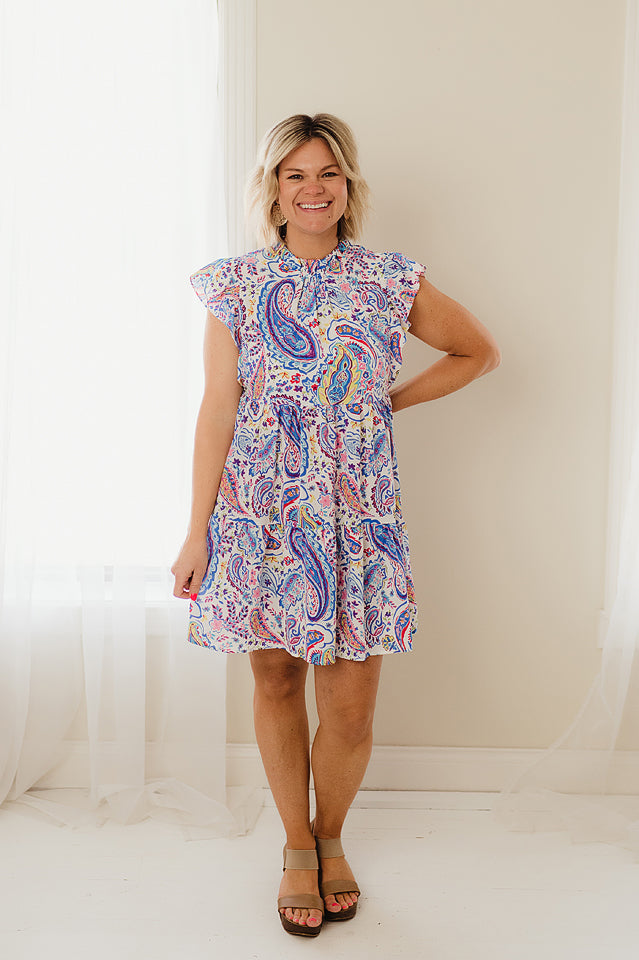 Paisley Patterned Print Dress – Ella Mae's Boutique