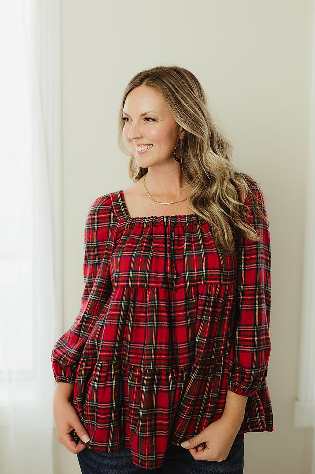 Square Plaid Top