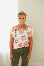 Double Ruffle Floral Top