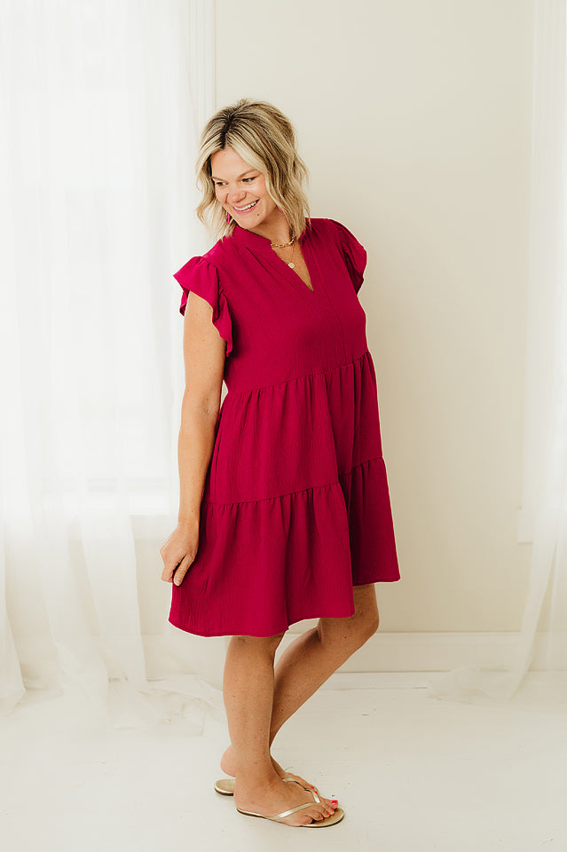 Ruffled Cap Dress