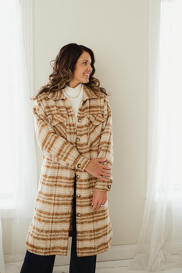 Plaid Printed Long Shacket