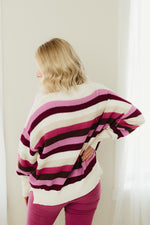 Mauve Mix Striped Sweater