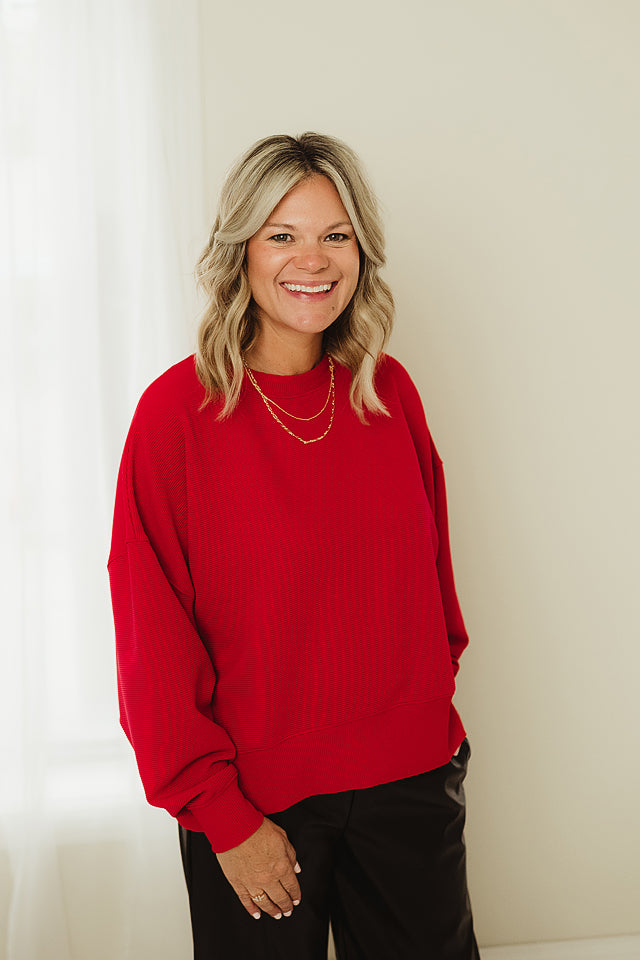 Ribbed Ease Pullover