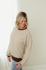 Stripe Loose Drop Shoulder