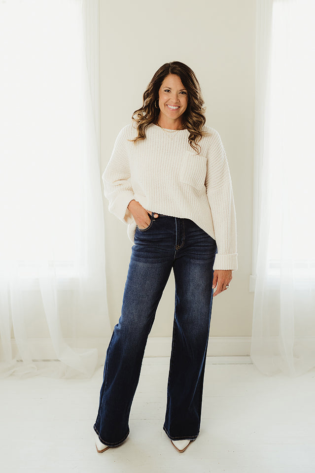 Ribbed Oversize Knit Sweater