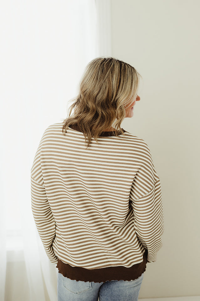 Stripe Loose Drop Shoulder