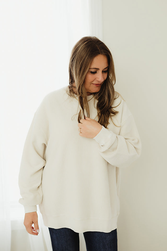 Moonbeam Oversized Corded Crew