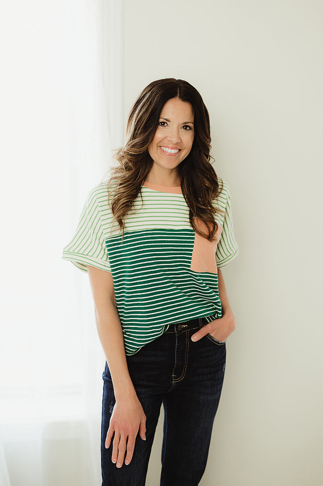 Striped Terry Loose Fit Top