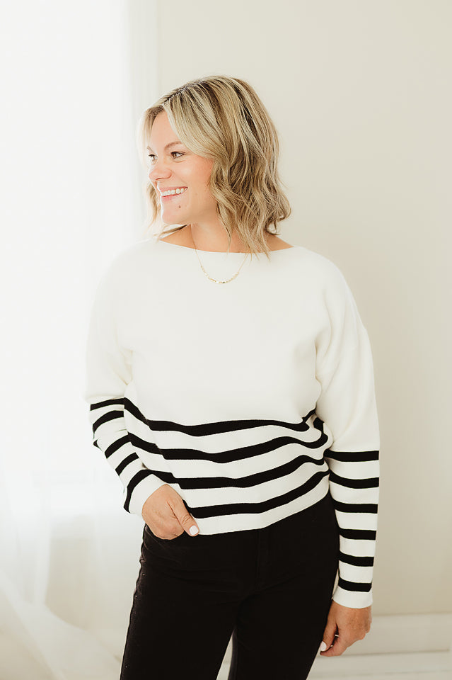 Striped Cropped Sweater