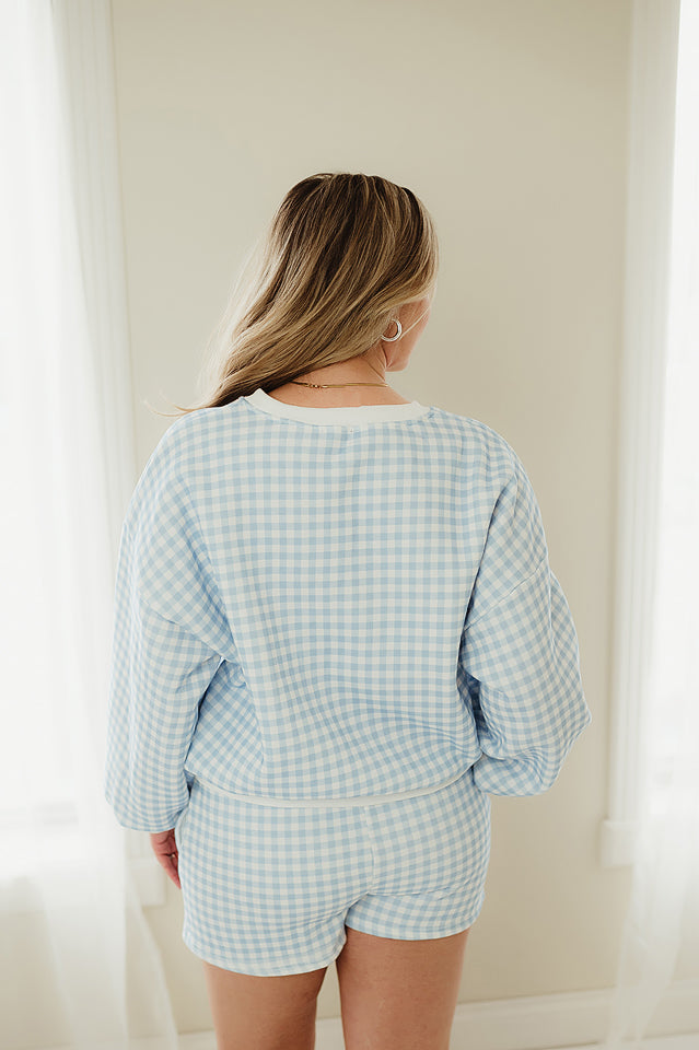 Blue Gingham Lounge Set