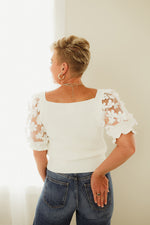 Lace Puff Top