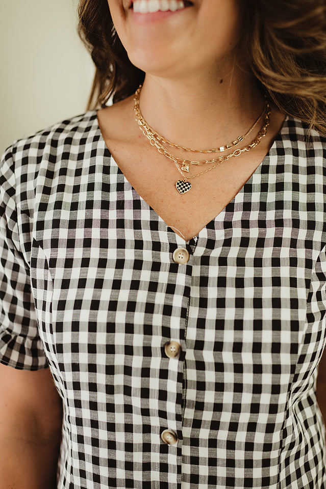 Gingham Button Down Dress
