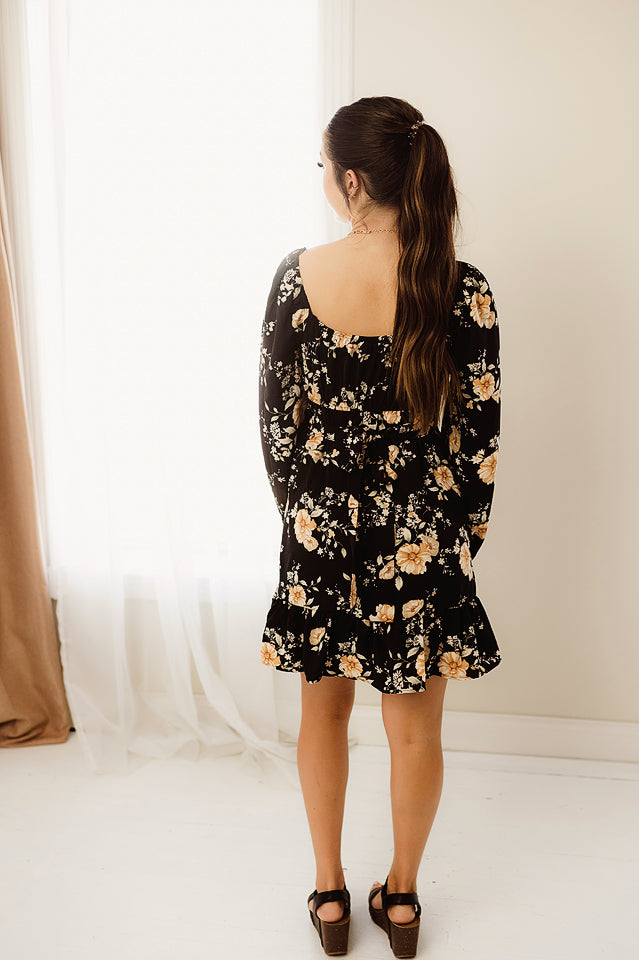 Floral Tie Mini Dress