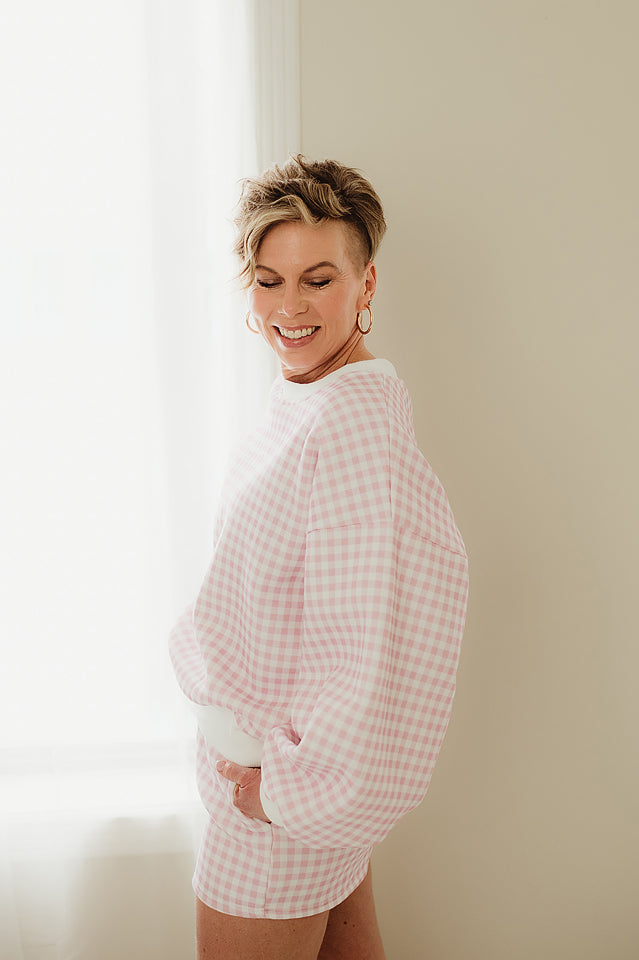Pink Gingham Lounge Set