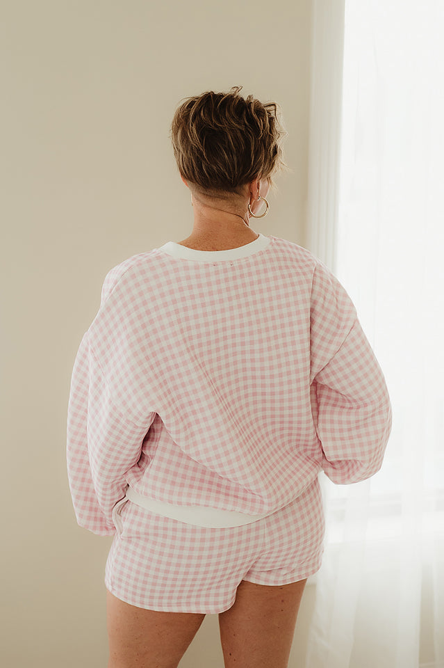 Pink Gingham Lounge Set