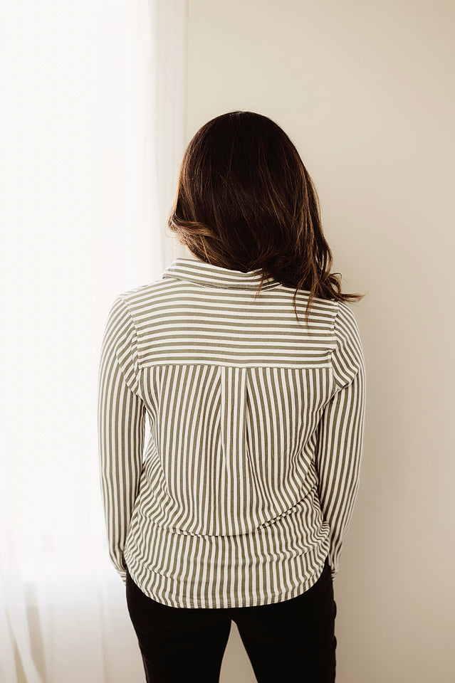 Stripe Collared Button Down