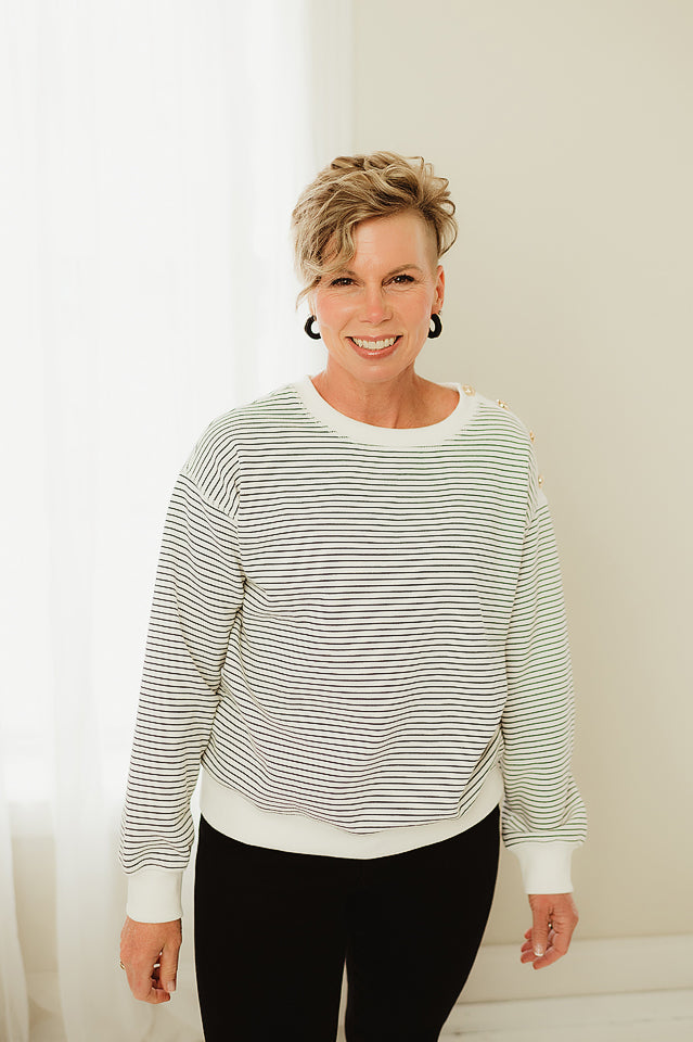 Fleece Stripe Pullover