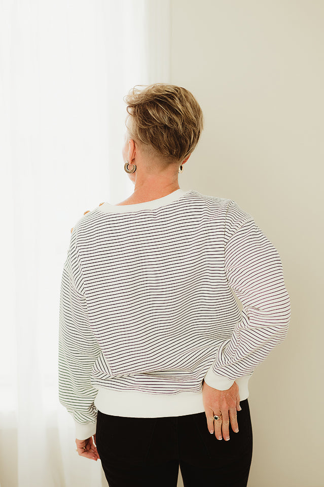 Fleece Stripe Pullover