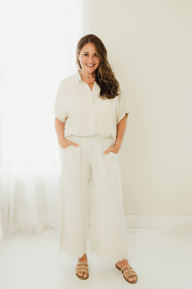 Linen Fringe Pants