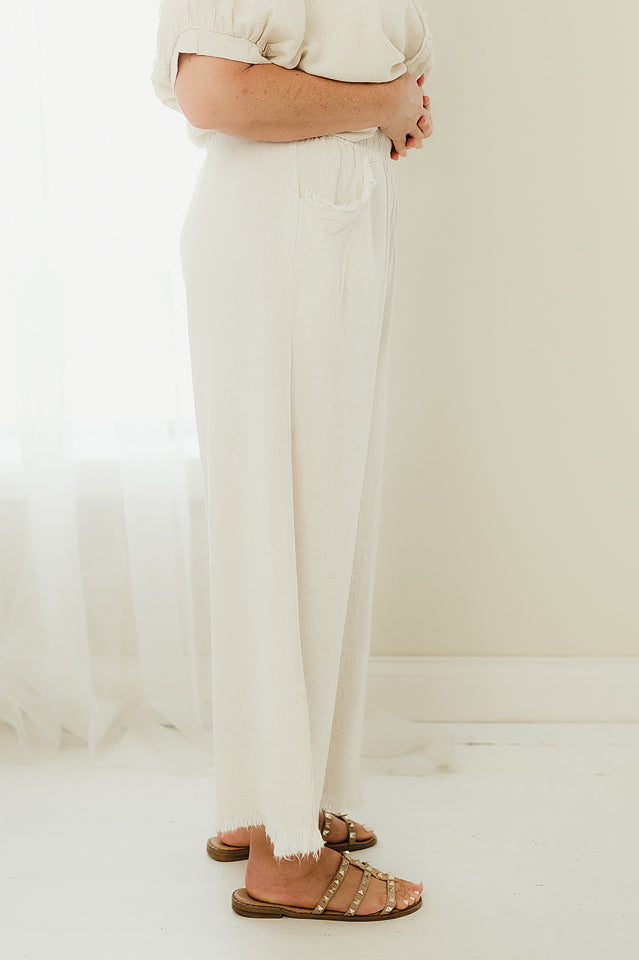 Linen Fringe Pants