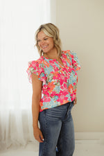 Floral Smocking Ruffle