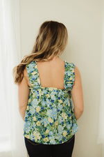 Watercolor Floral Ruched Tank