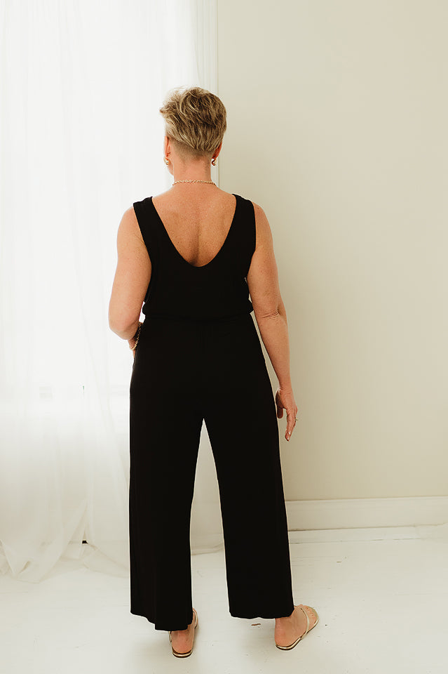 Cropped Wide Leg Jumpsuits
