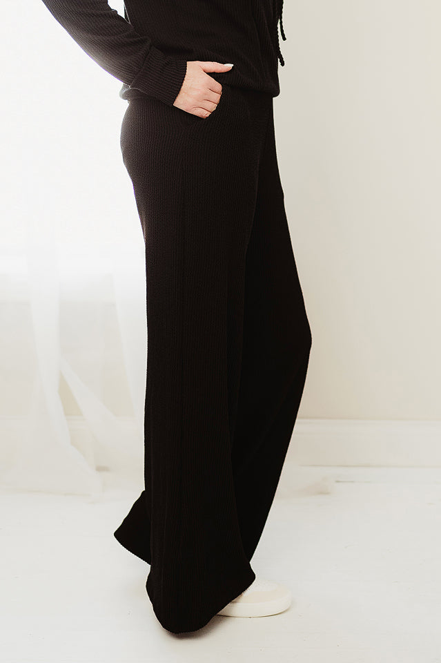 Rib Wide Leg Pants