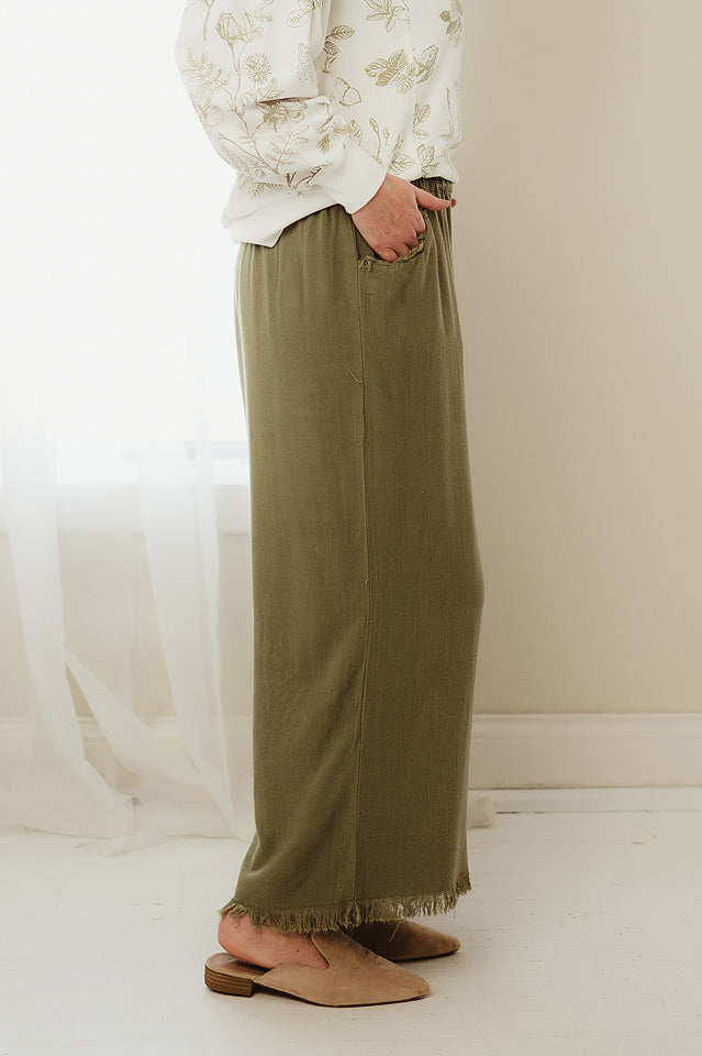 Linen Fringe Pants