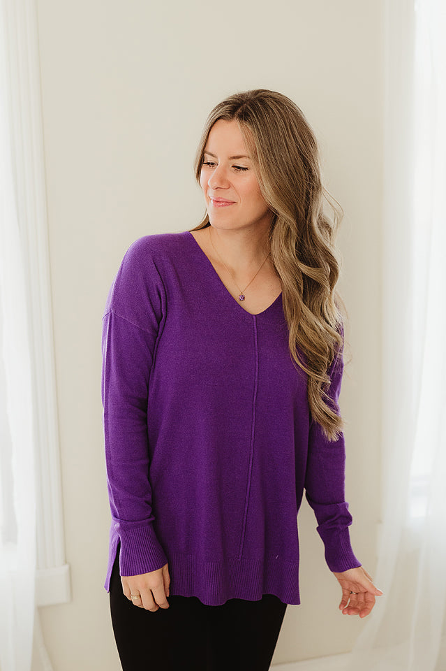Relaxed Fit V Neck Sweater