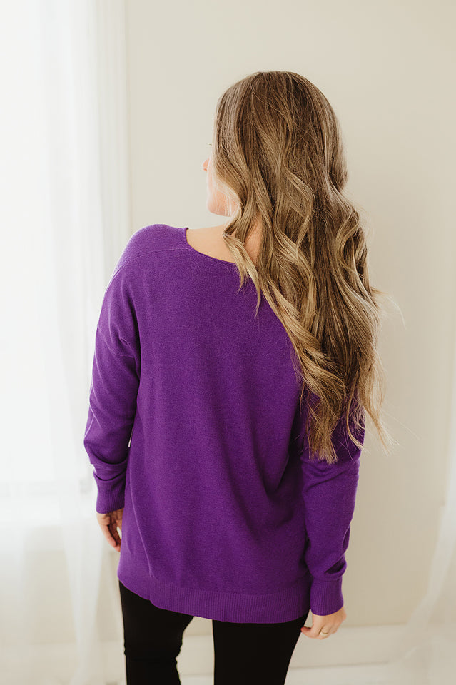 Relaxed Fit V Neck Sweater