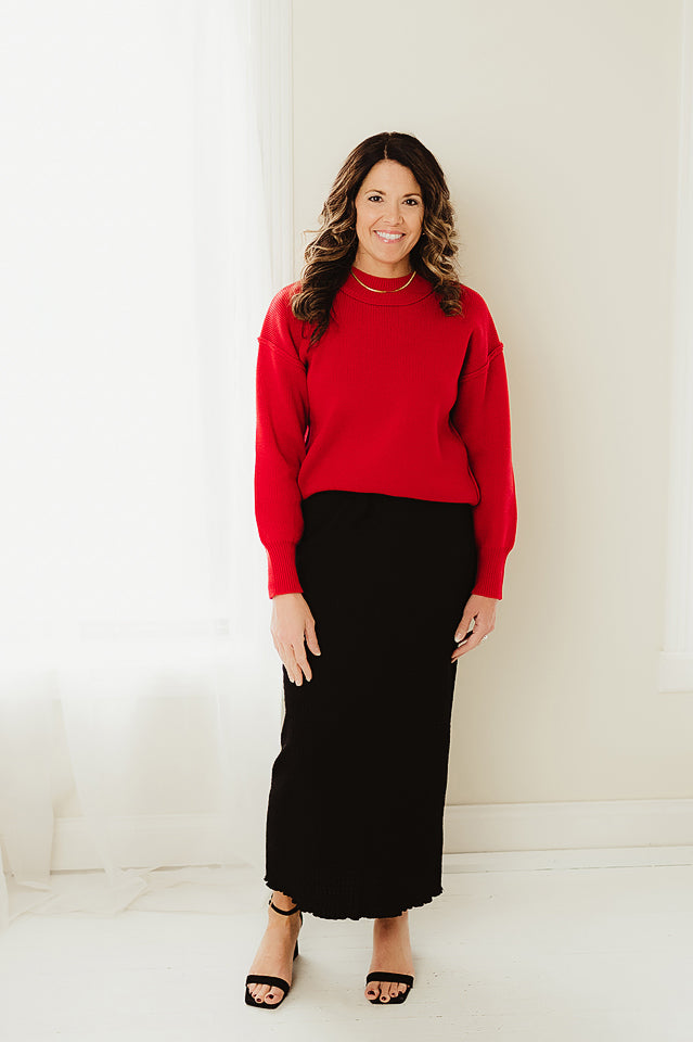 Texture Knit Long Skirt