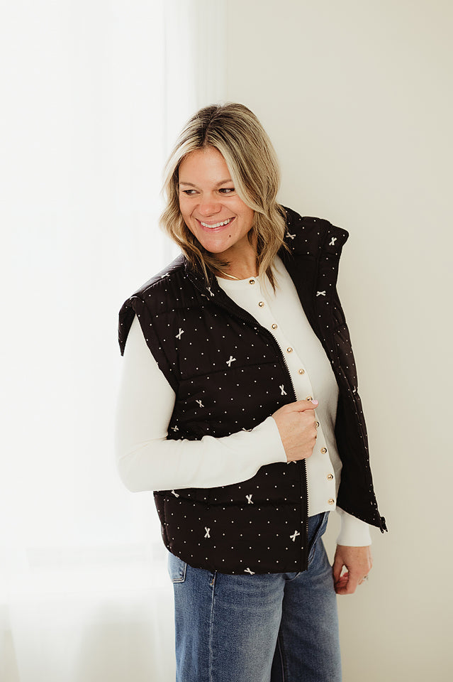 Polka Dot Bow Vest