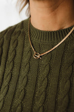 Crew Neck Cable Sweater