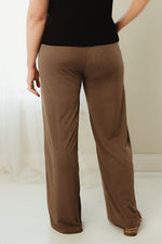 Stretchy Ribbed Wide Leg Pants