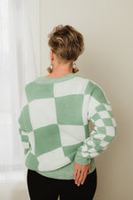 Checker Drop Shoulder Sweater