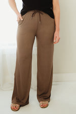 Stretchy Ribbed Wide Leg Pants