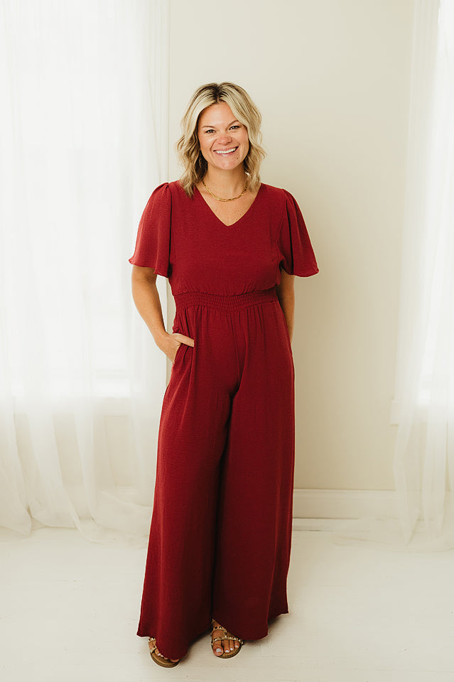 Flounce Smock Jumpsuit