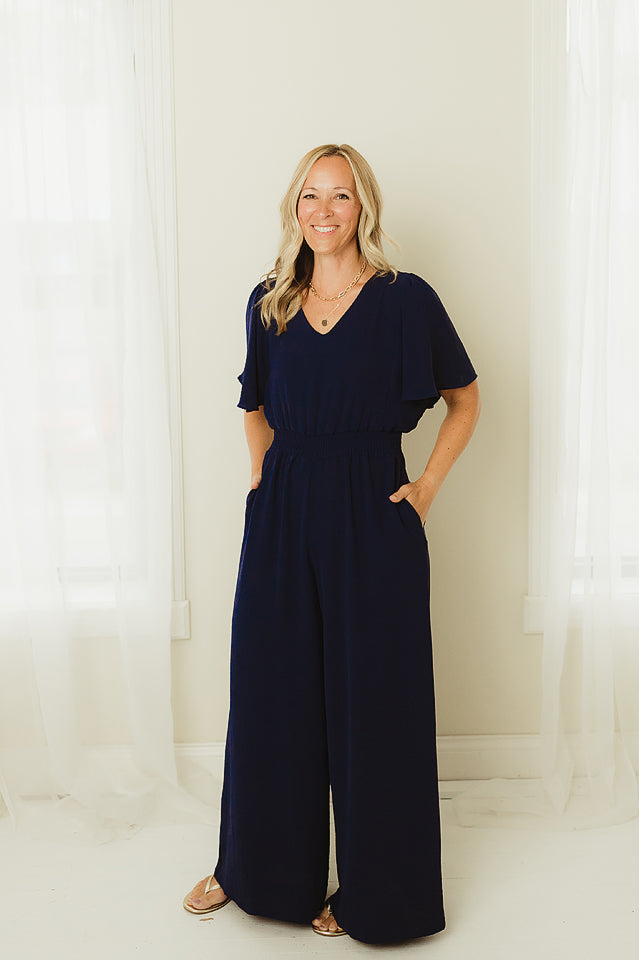 Flounce Smock Jumpsuit