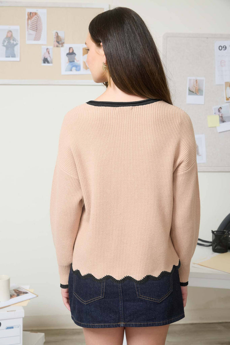 Sweet Scallop Edge Sweater
