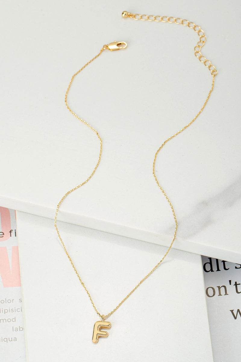 Puffy Initial Necklace