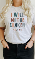 I Will Not Be Shaken Easter PLUS SIZE Graphic Tee