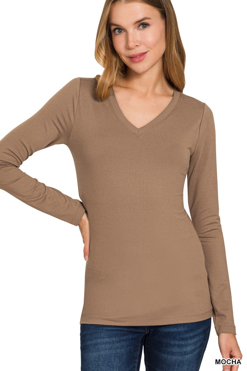 Microfiber V-Neck Top