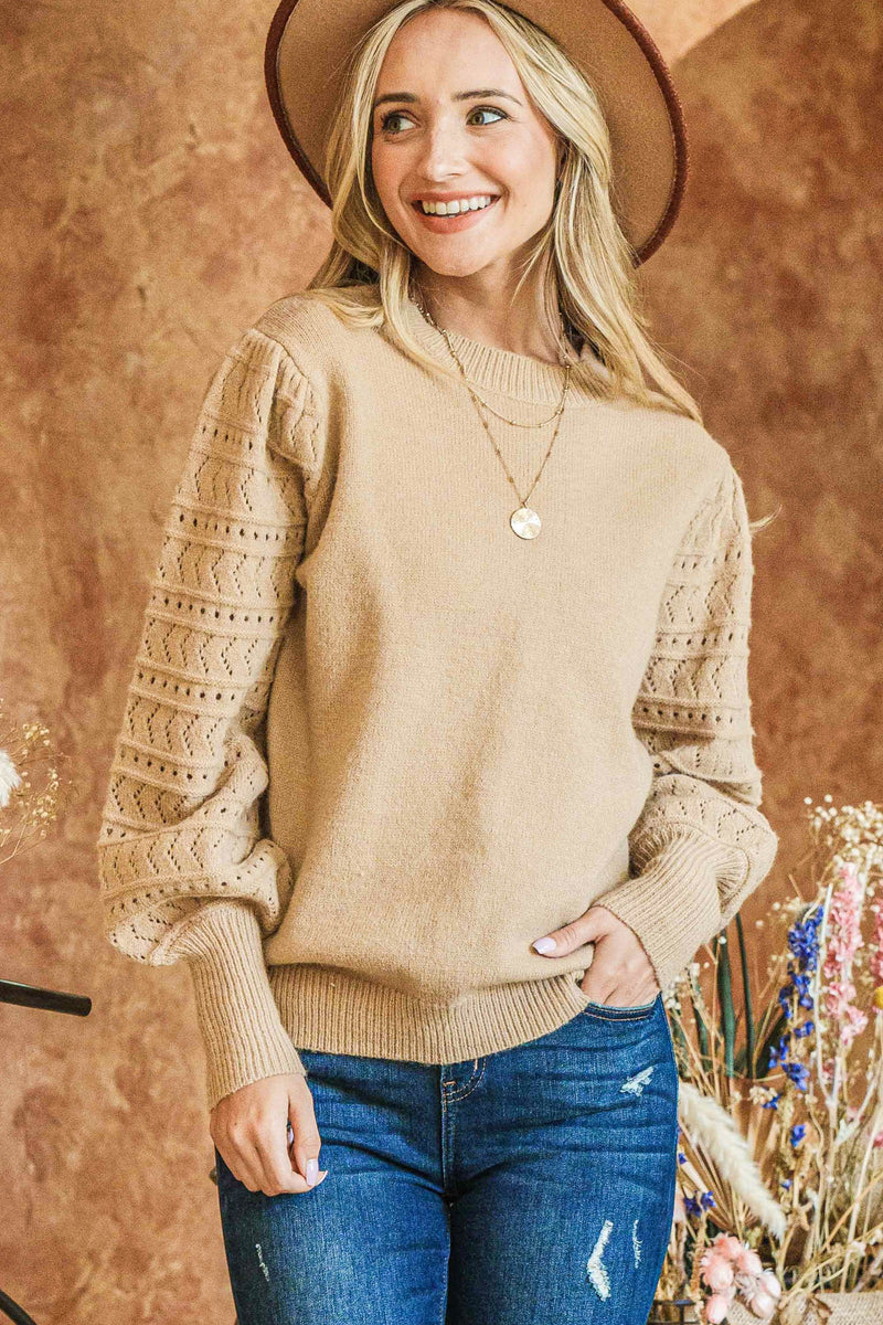 Detailed Puff Sleeve Sweater