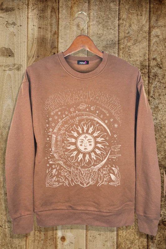 Sun Moon Stars Fleece Sweatshirt