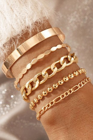 5 PC. Chain Bracelet Set