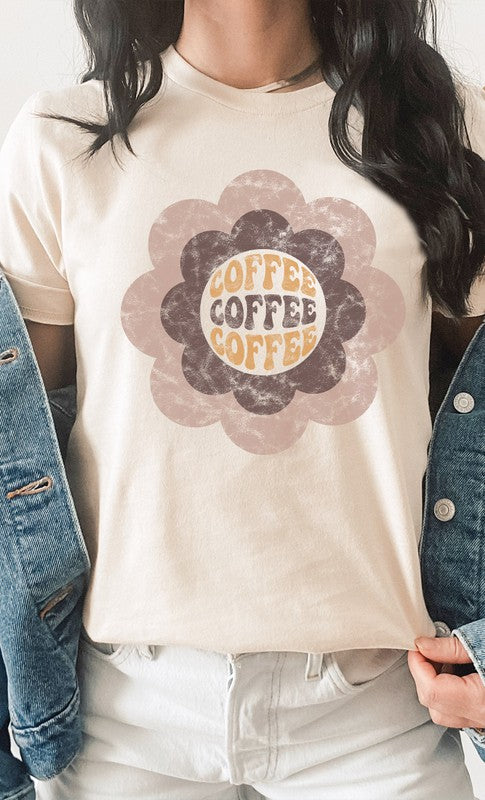 Coffee Flower Distressed Graphic Tee