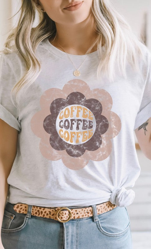 Coffee Flower Distressed Graphic Tee